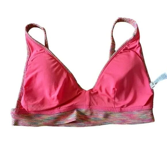 Aerie Rainbow Textured Swimming Padded Scoop Adjustable Straps Bikini Top Size M - Picture 4 of 7